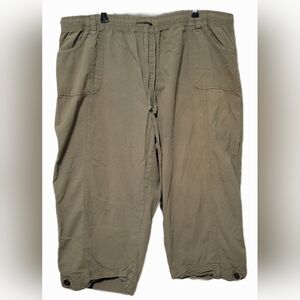 Gloria Vanderbilt Casuals Green 100% Cotton Wide Leg Cropped Pants